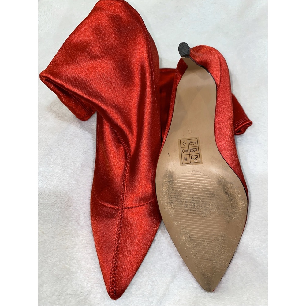 Asos Elva Red Sock Pointed Toe Slip On Booties - image 6